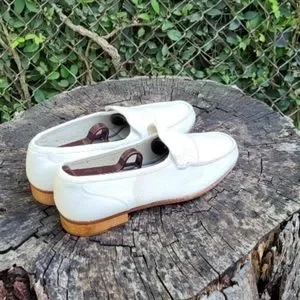 70s Vintage Slip On Loafers By Bostonian/ White Genuine Leather Loafers Size 7.5 Loafers 1970s Vintage Shoes for Men for sale - eBay main image 3